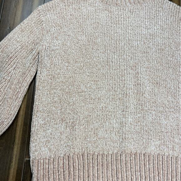 NWOT Size M Cynthia Rowley Chenille Knit Turtleneck Beige Tan Cream Sweater - Picture 4 of 13